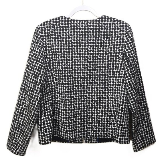 Talbots Tweed Houndstooth Blazer Jacket 12 Office Preppy Academia Quiet Luxury - Picture 4 of 8